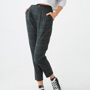 Forever21 Ella (M fits Small) Green Plaid Trousers